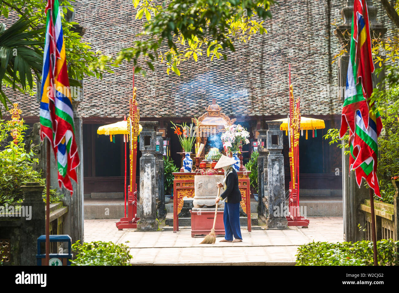 Le Dai Hanh Tempel, einem frühen Le Monarchen (980 - 1009), in Hoa Lu, eine frühe Hauptstadt von Vietnam, Hanoi, Vietnam Stockfoto