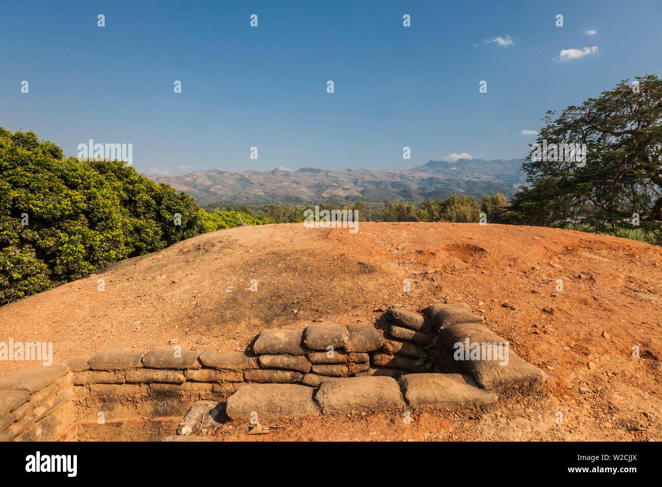 Vietnam, Dien Bien Phu, A1 Hill, Eliane, Schlachtfeld der endgültige vietnamesischen militärischen Sieg über die Franzosen im Jahre 1954, Französisch unterirdische bunker Stockfoto