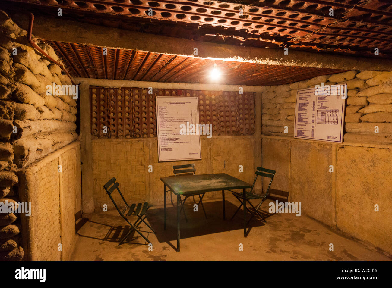 Vietnam, Dien Bien Phu, ehemaliger Sitz des französischen Kommandanten, unterirdischen Bunker Bunker Oberst Castries Stockfoto