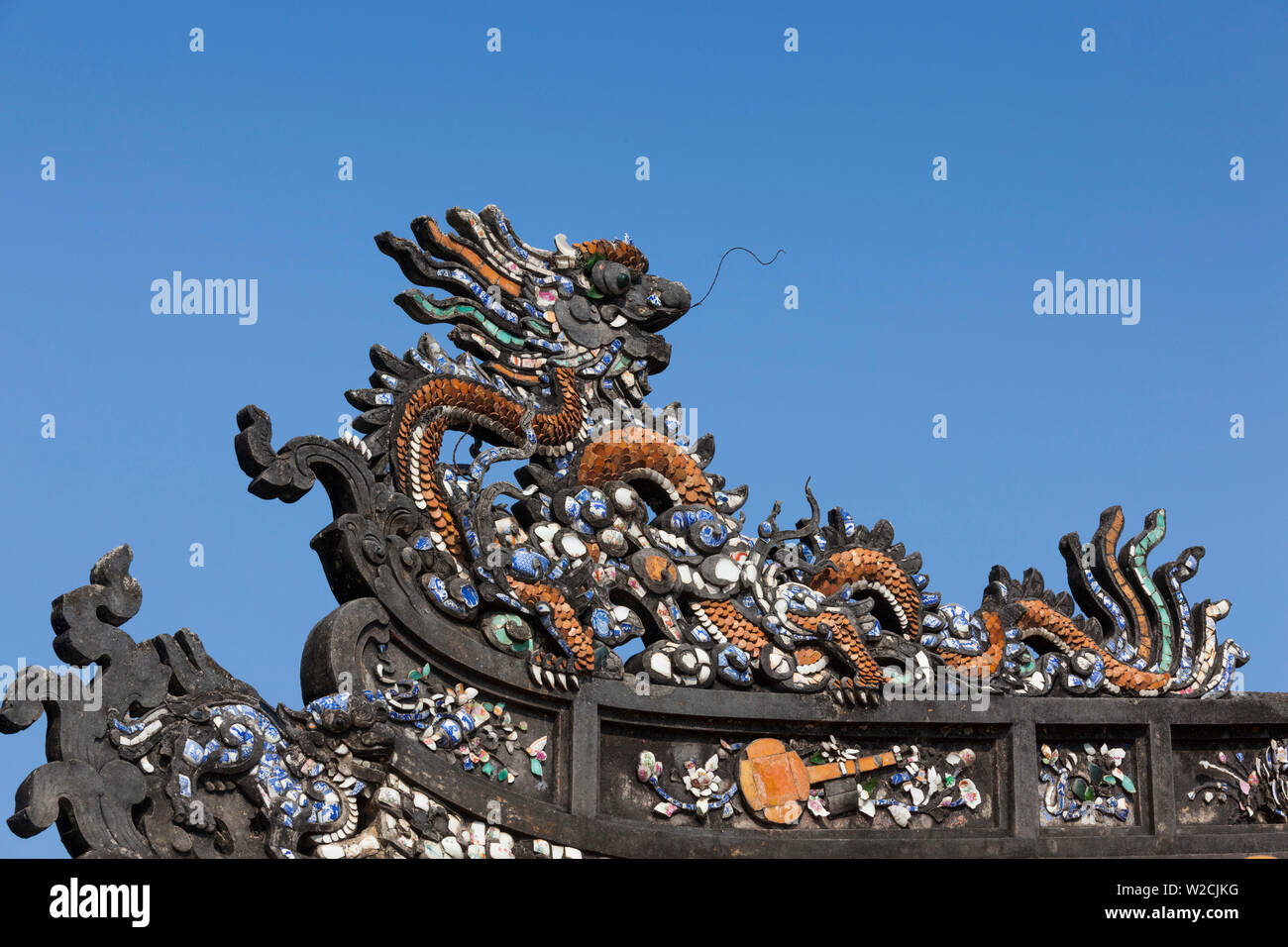 Vietnam, Hue, Hue Kaiserstadt, Thai Hoa Palast, Dach-detail Stockfoto