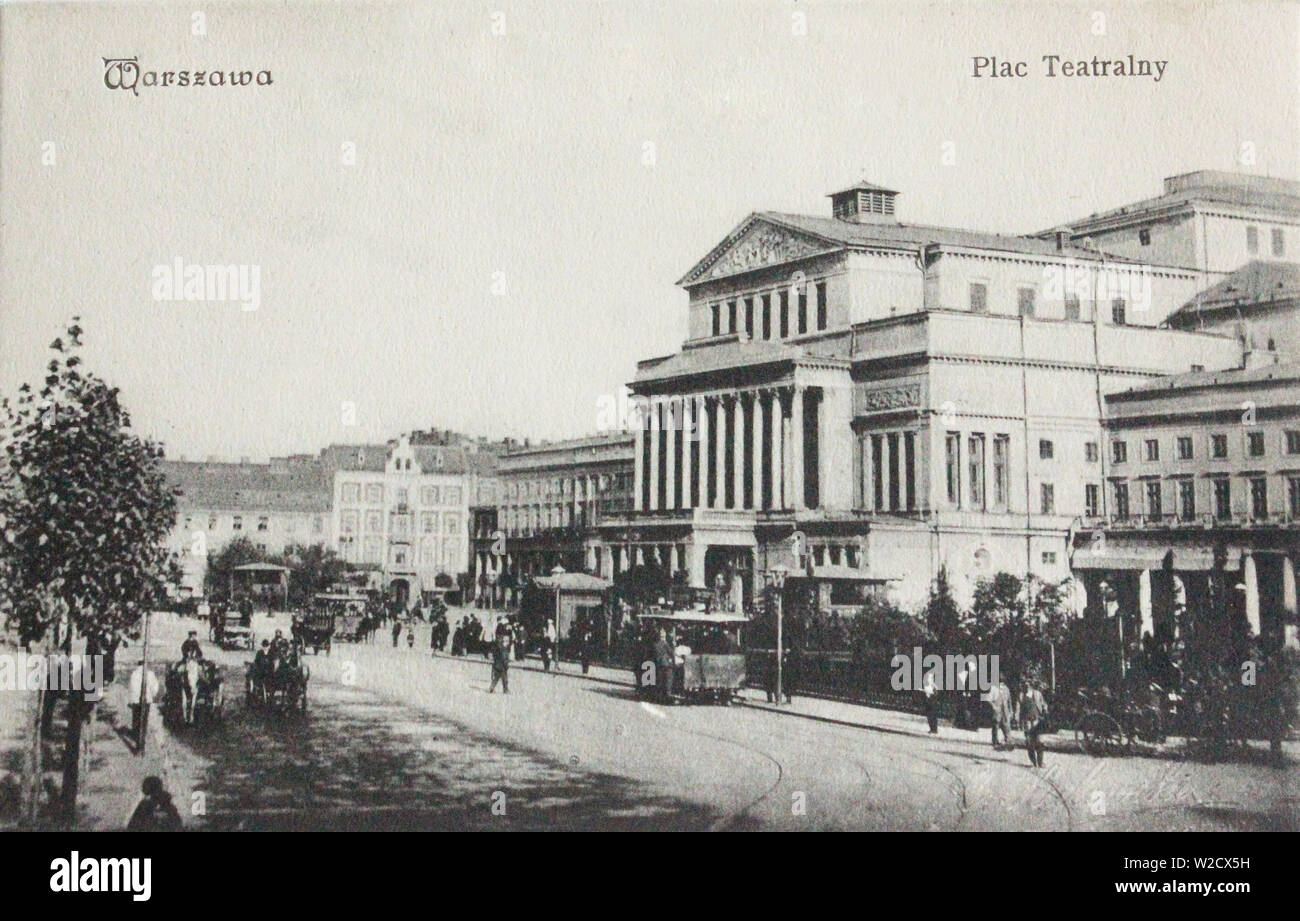 Polen. Warschau. Theater Platz. Anfang des XX Jahrhunderts. Stockfoto Polen. Warschau. Theater Platz. Anfang des XX Jahrhunderts. Stockfoto