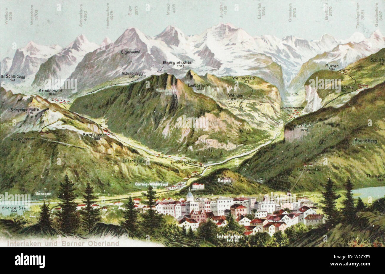 Die Schweiz. Interlaken. Zu Beginn des 20. Jahrhunderts. Stockfoto