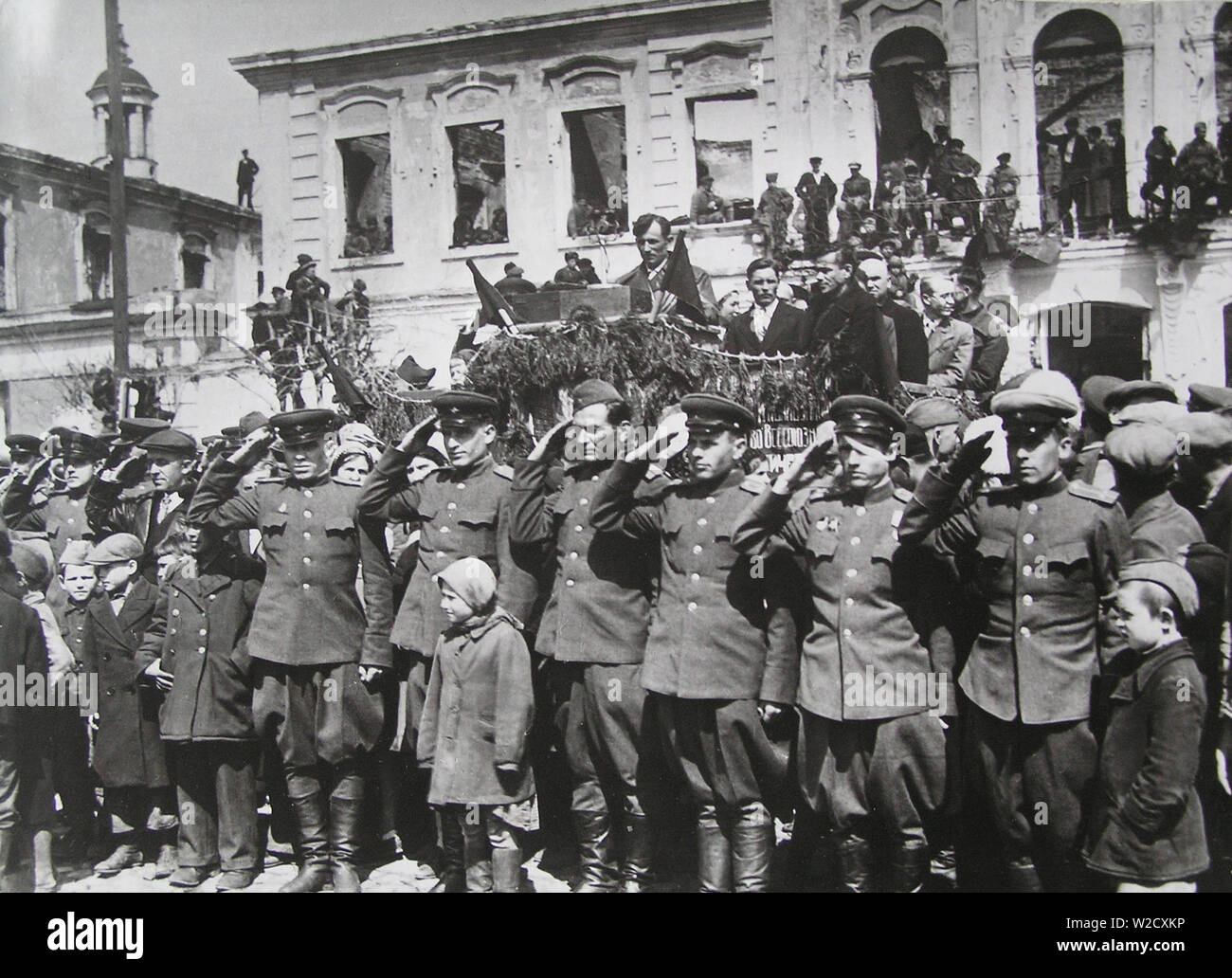 Der Tag des Sieges feier Mai 9, 1945. Stockfoto