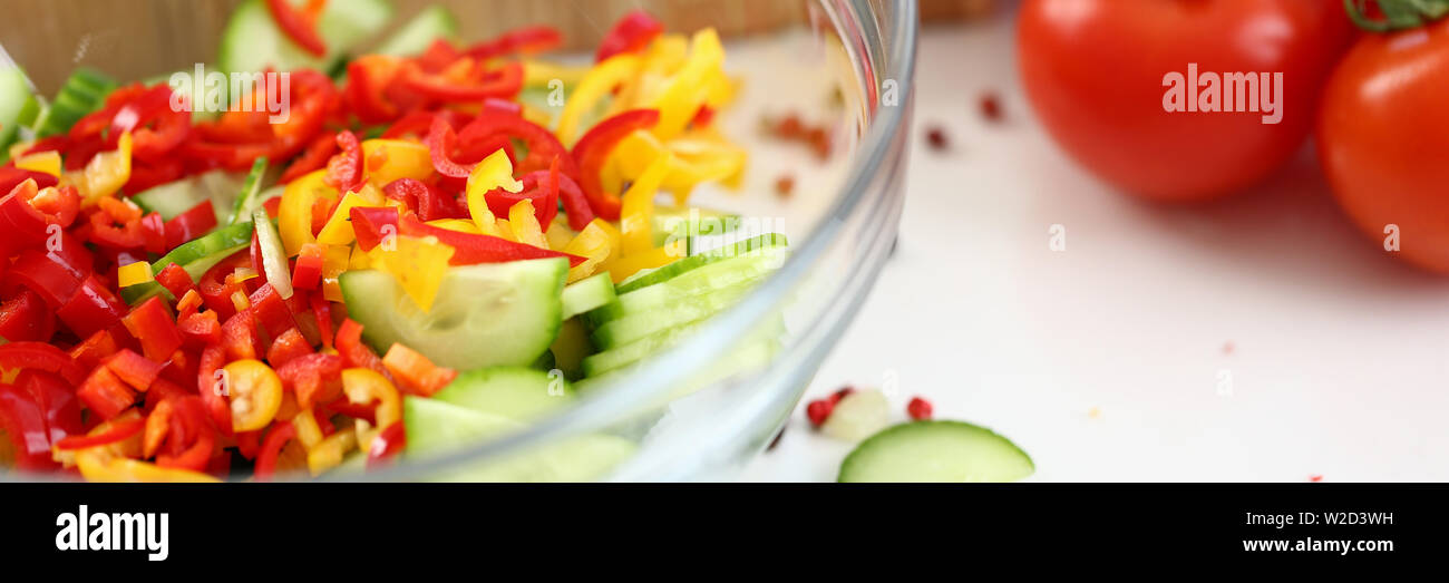 Raw Gesunde gehackt Salat Zutat Stockfoto