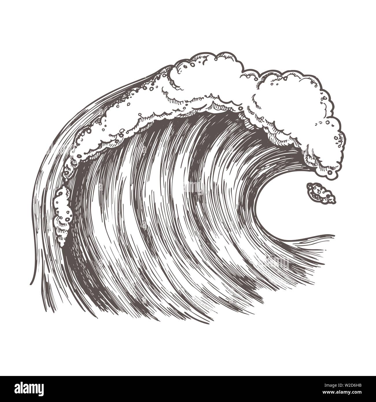 Hetzende schaumig Tropical Ocean Marine Wave Vector Stock Vektor