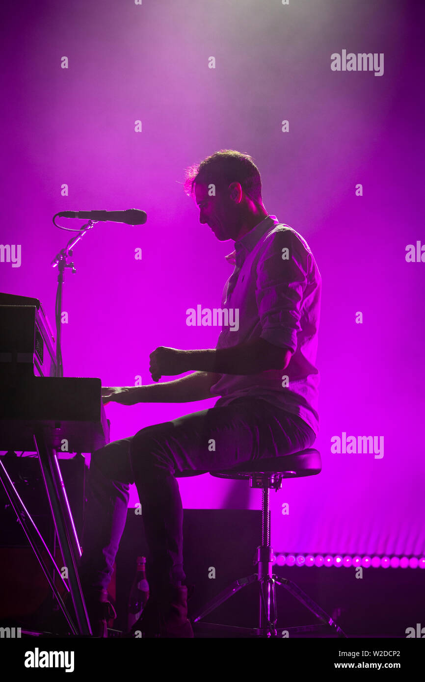 Keane live im 2019 Cornbury Festival, tolle Tew, Oxfordshire durchführen. Keane sind eine englische Rockband aus Battle, East Sussex, 1995 gegründet Stockfoto