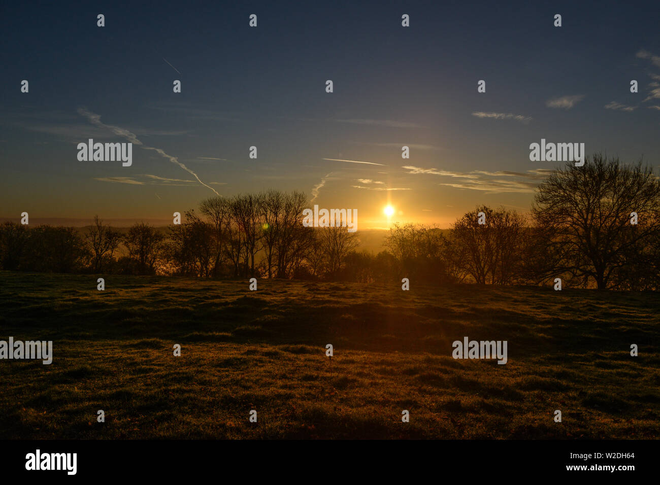 Dawn Landschaft Somerset Stockfoto