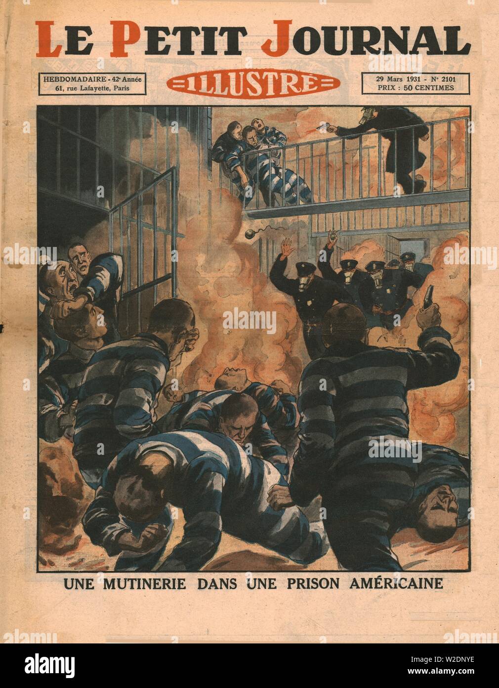 Meuterei in einem amerikanischen Gefängnis, 1931. Schöpfer: Unbekannt. Stockfoto