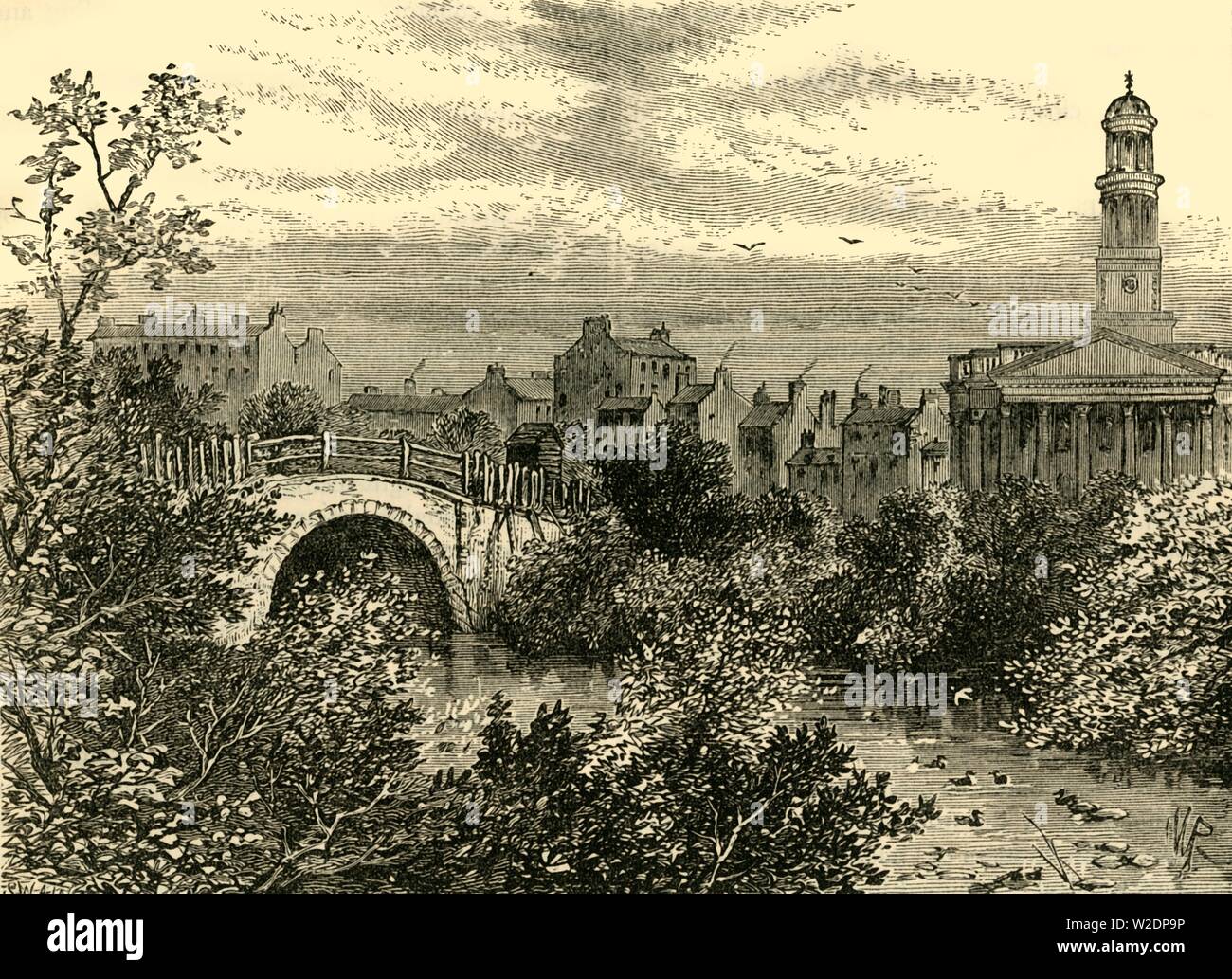 'Alte Brücke über den See, Regent's Park, 1847', (c 1876). Schöpfer: Unbekannt. Stockfoto