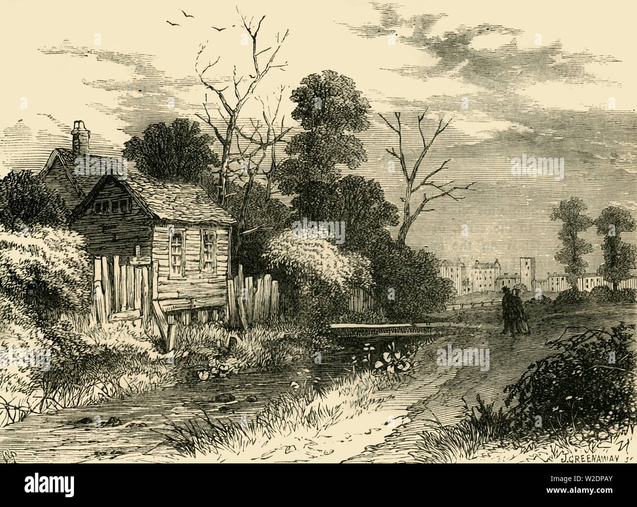 "Die Flotte River, in der Nähe von St. Pancras, 1825', (c 1876). Schöpfer: Unbekannt. Stockfoto