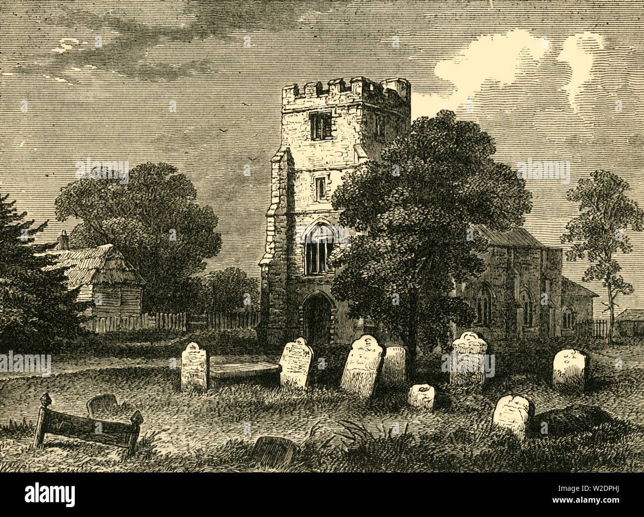 "Edmonton Kirche, 1790', (c 1876). Schöpfer: Unbekannt. Stockfoto