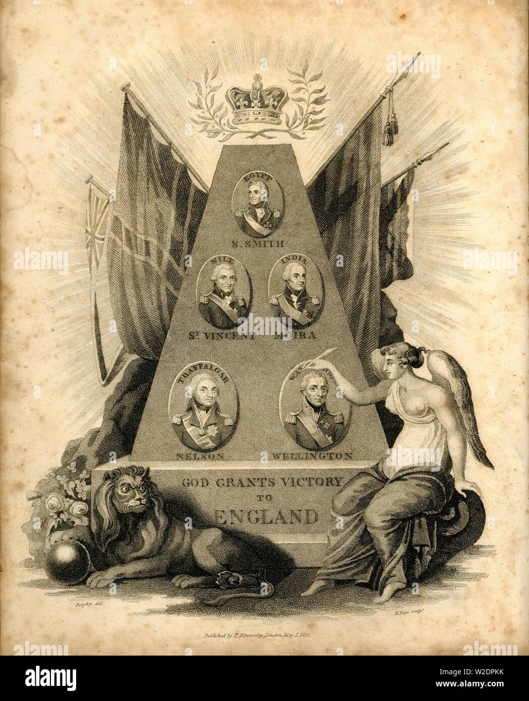 "Gott gewährt Sieg zu England", 1816. Schöpfer: Unbekannt. Stockfoto