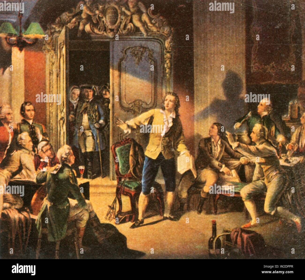 Schiller liest sein erstes Spiel, 'Die RÃ¤uber" (Die Räuber), (1936). Schöpfer: Unbekannt. Stockfoto