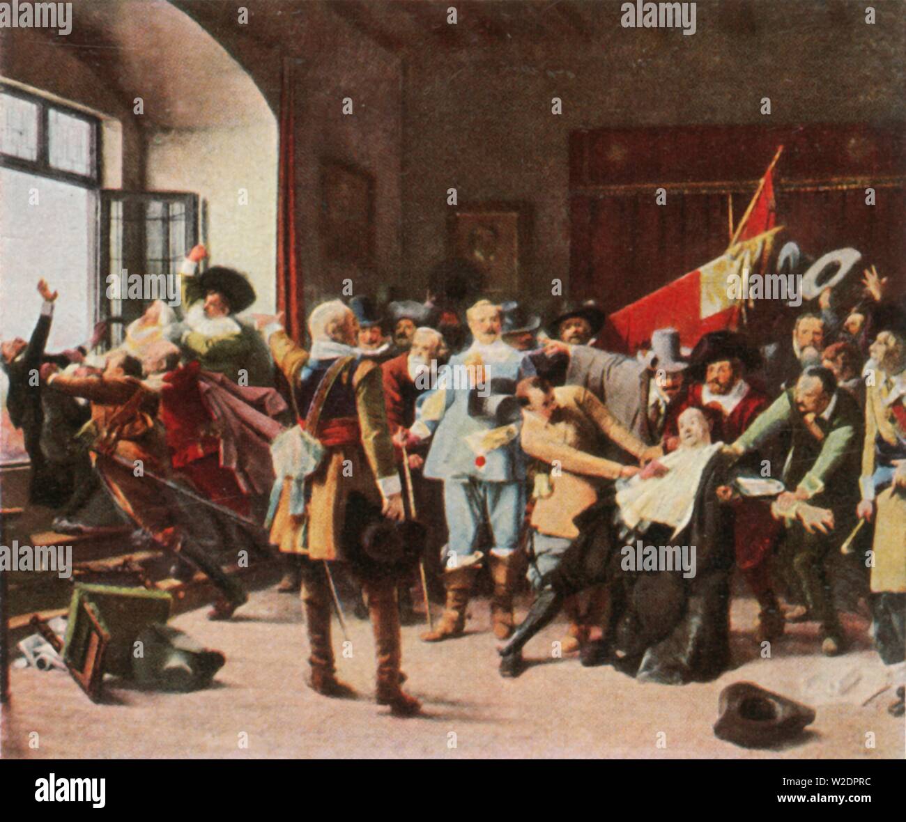 Der Fenstersturz in Prag, 23. Mai 1618, (1936). Schöpfer: Unbekannt. Stockfoto