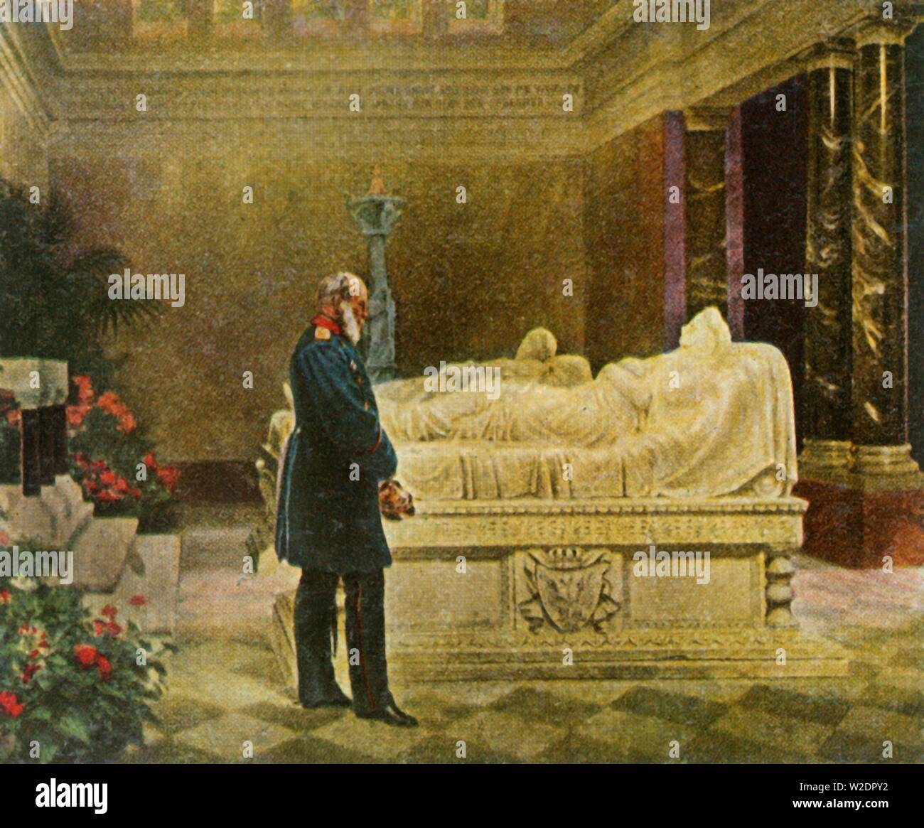 König Wilhelm I. am Grab seiner Eltern, 19. Juli 1870, (1936). Schöpfer: Unbekannt. Stockfoto