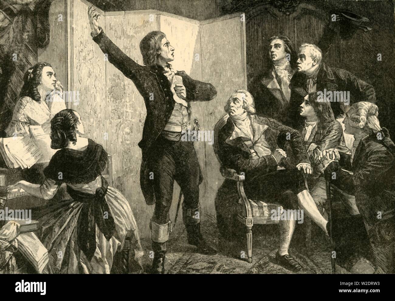 "Erste Gesang der 'Marseillaise' durch Rouget de Lisle', (1792), 1890. Schöpfer: Unbekannt. Stockfoto