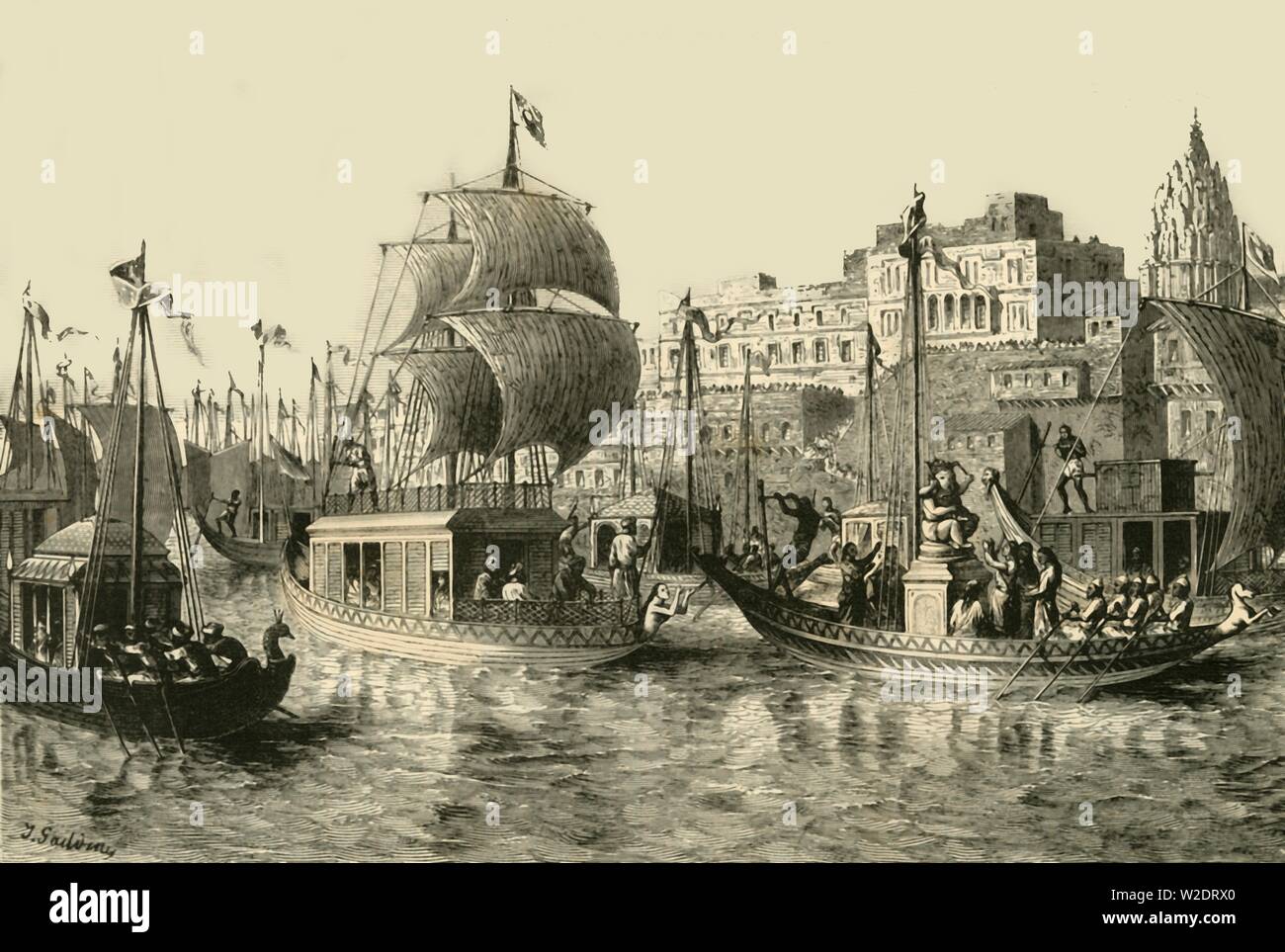 "Religiöses Fest in Benares', 1890. Schöpfer: Unbekannt. Stockfoto