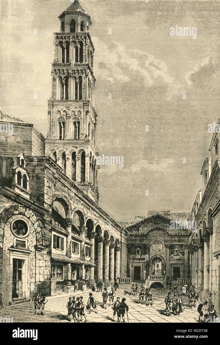'Ansicht in Spalatro, der Campanile und der Säulenhalle der Palast des Diokletian', 1890. Schöpfer: Unbekannt. Stockfoto