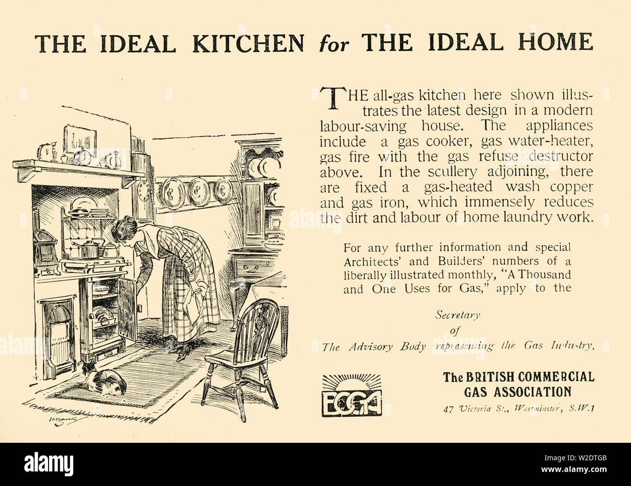 "Die ideale Küche für das ideale Zuhause - Die British Commercial Gas Association', 1920. Schöpfer: Unbekannt. Stockfoto