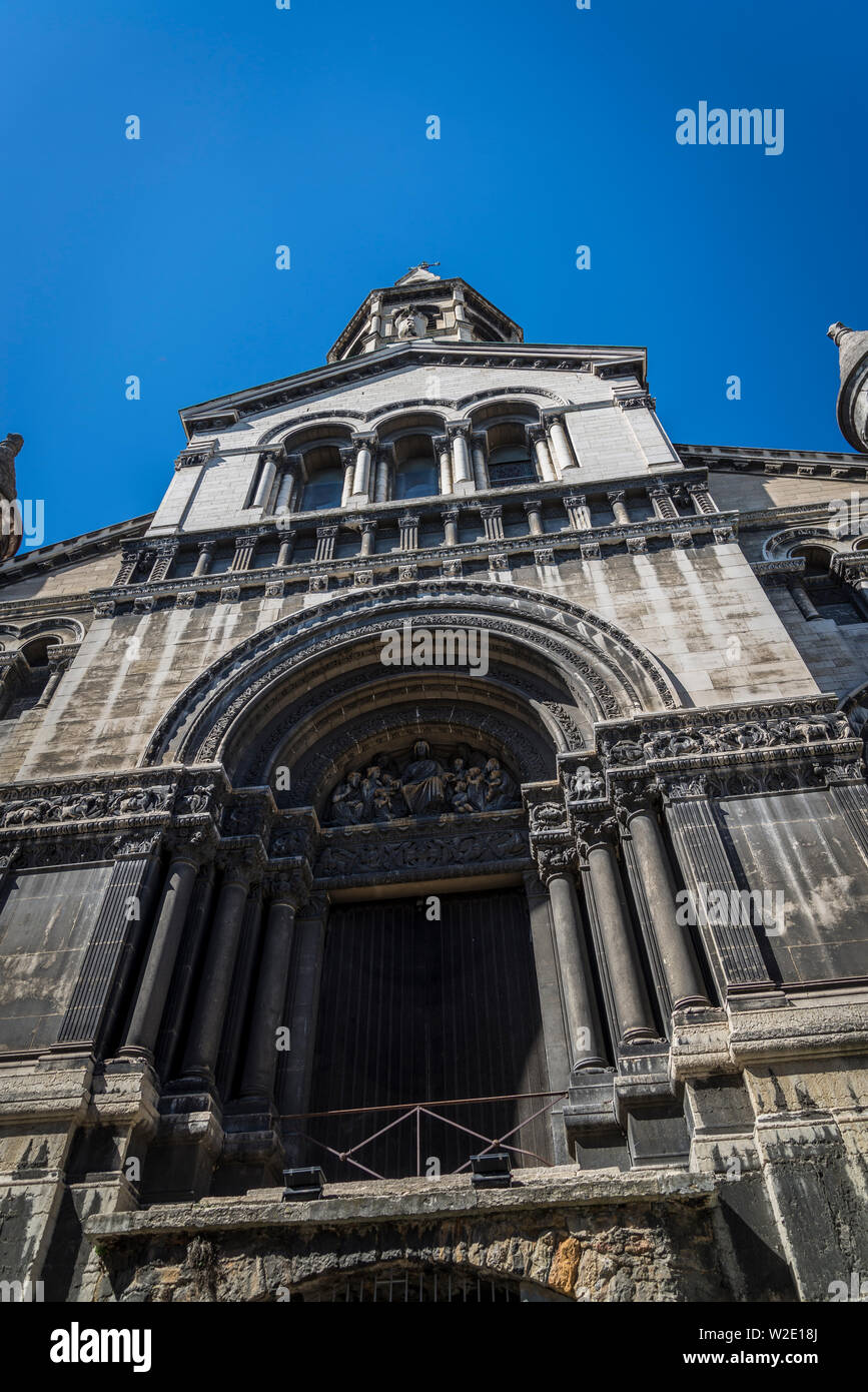 Eglise Saint Polycarpe in La Croix-Rousse Bezirk, früher Seide Hersteller Nachbarschaft während des 19. Jahrhunderts, jetzt eine modische Künstlerviertel Stockfoto