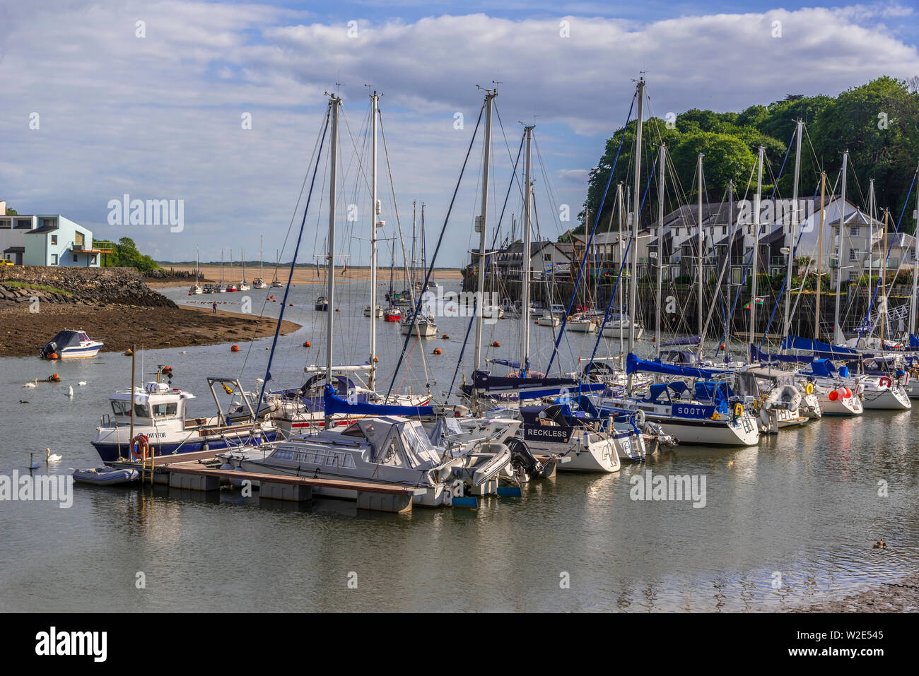 Porthmadog North Wales. Afon Glaslyn River. Hafen Stockfoto