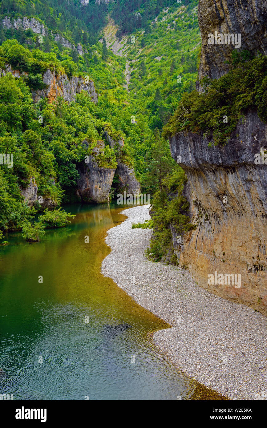 Saint-Geotrges-de-Levejac, Gemeinde Gorges du Tarn, Departement Lozère, Royal, Frankreich. Stockfoto