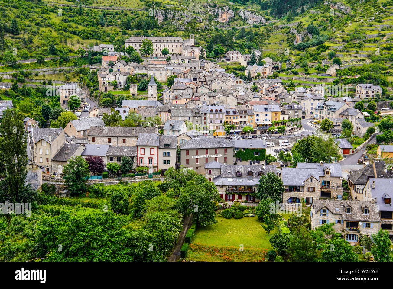 Saint-Enimie, Gemeinde Gorges du Tarn, Departement Lozère, Royal, Frankreich. Stockfoto
