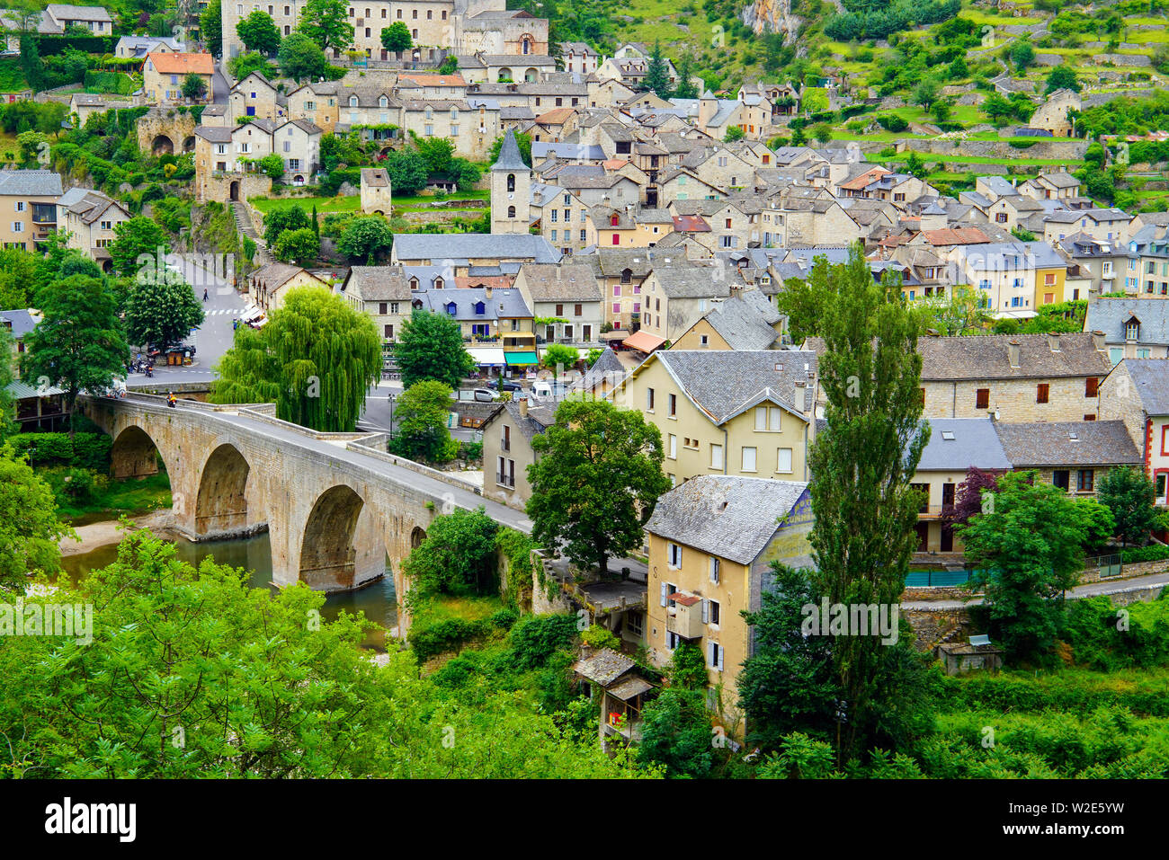 Saint-Enimie, Gemeinde Gorges du Tarn, Departement Lozère, Royal, Frankreich. Stockfoto