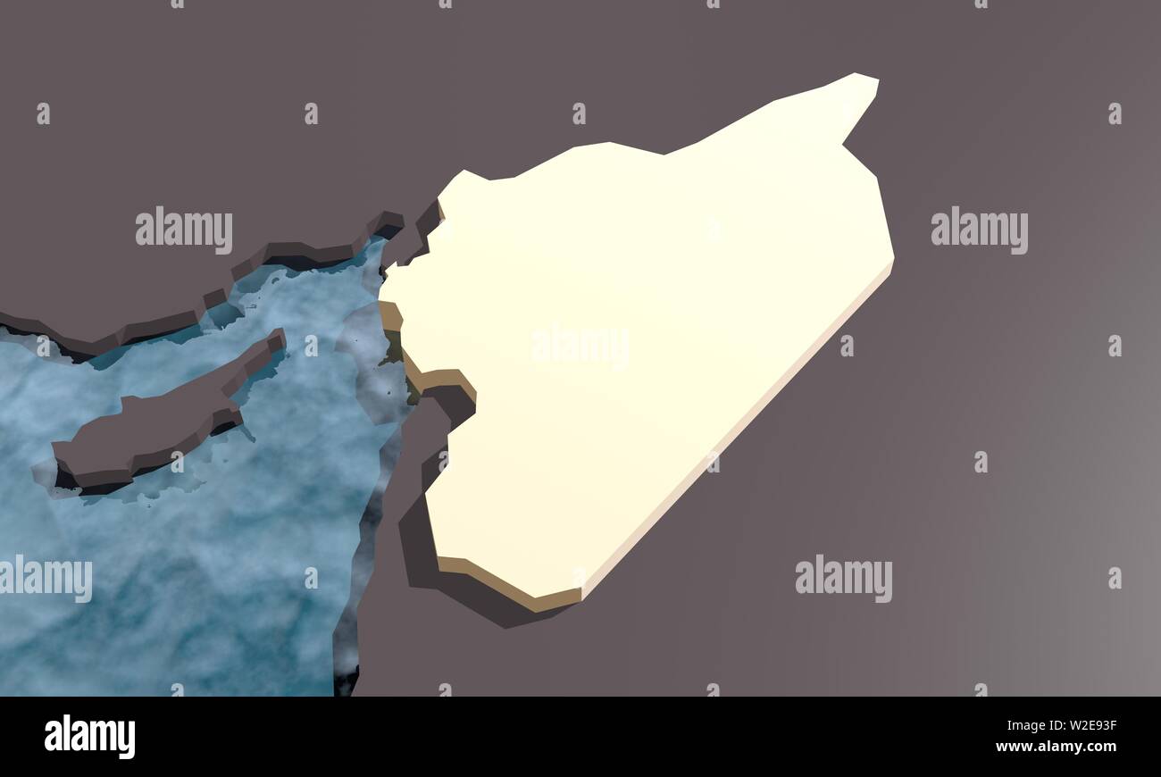 Syrien einfache Karte Stockfoto