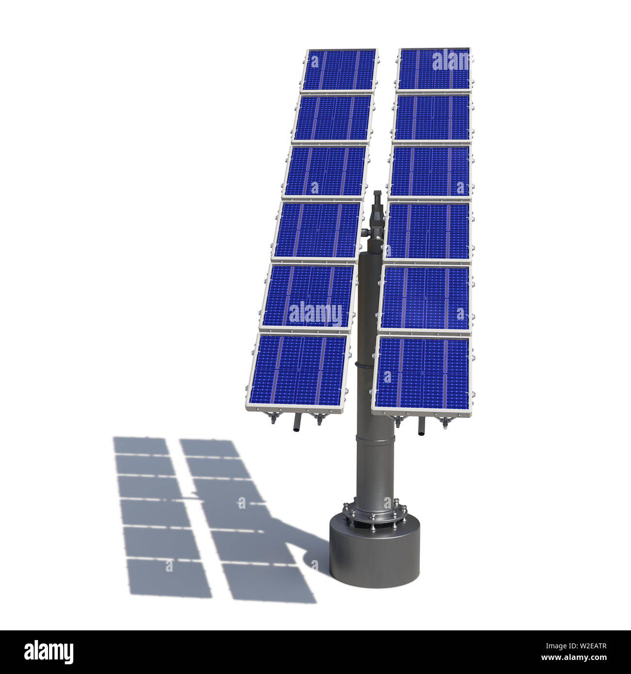 Solar Panel isoliert auf weißem Hintergrund (3D-Rendering) Stockfoto
