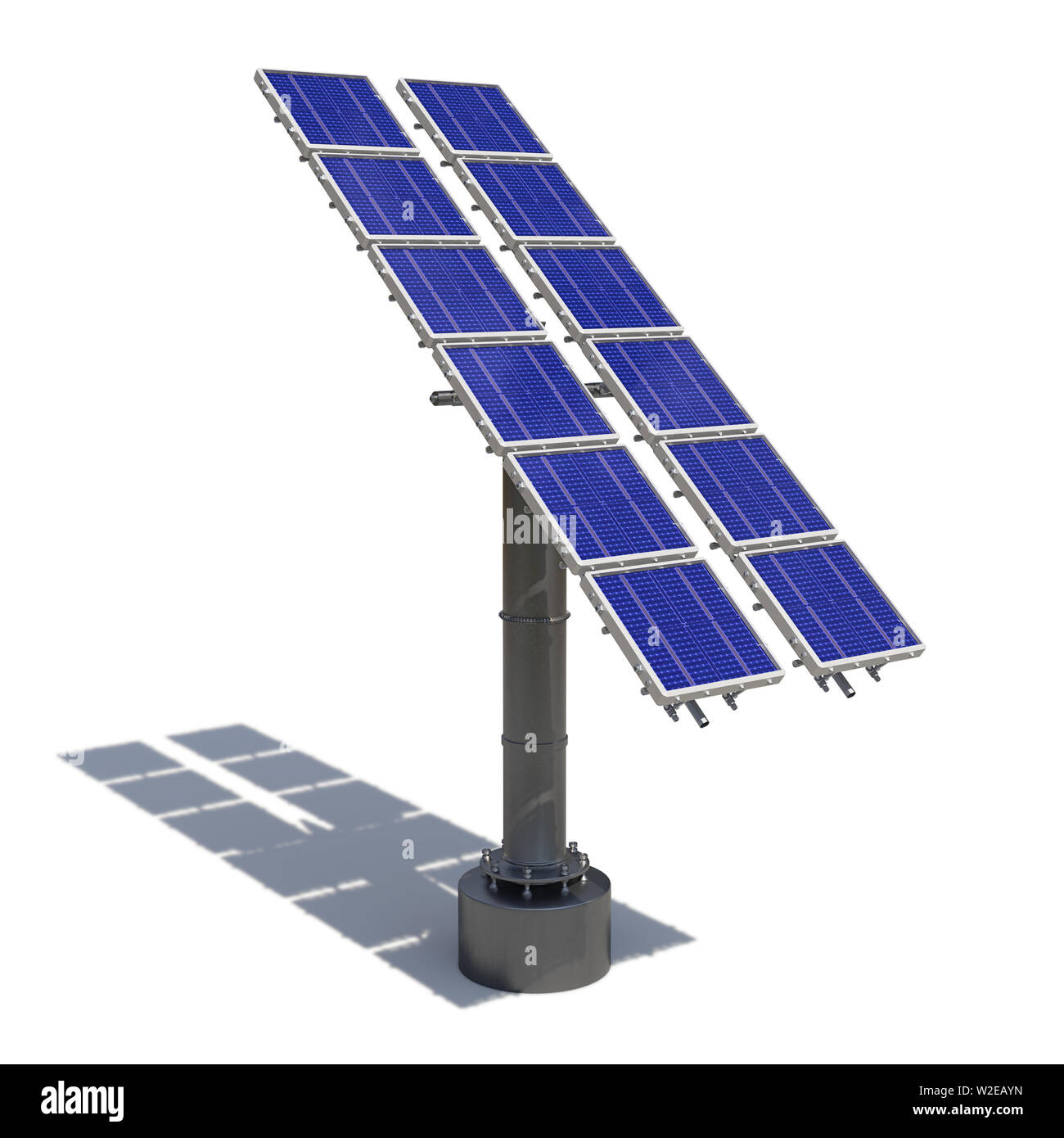 Solar Panel isoliert auf weißem Hintergrund (3d-Abbildung) Stockfoto