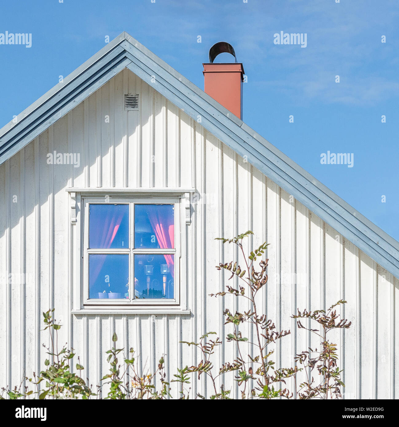Haus Fenster auf der Süd Insel Koster, Schweden Stockfoto
