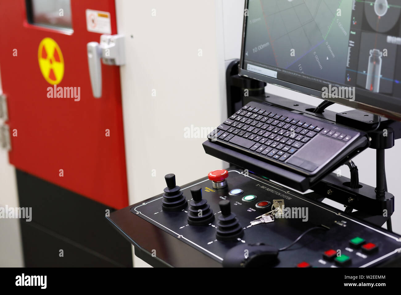 Computergesteuerte Industrial X-ray Inspection System. Selektive konzentrieren. Stockfoto