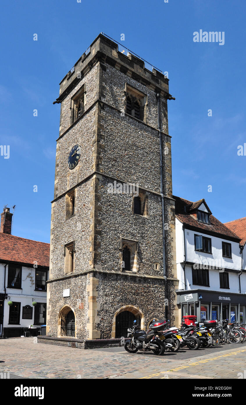 Clock Tower, High Street, St Albans, Hertfordshire, England, UK Stockfoto
