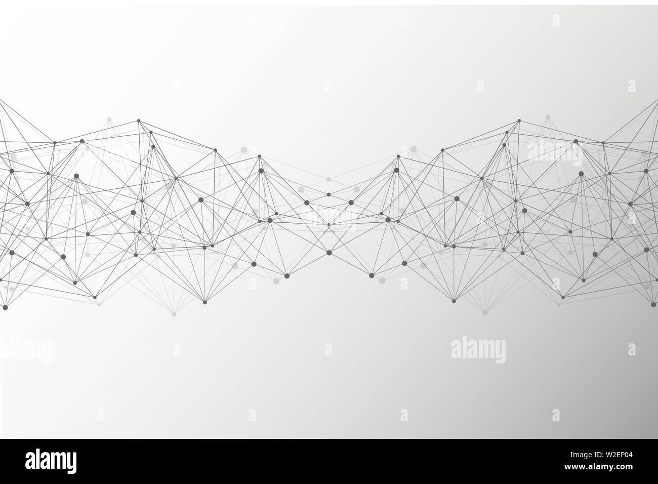 Geometrische abstrakte Hintergrund mit angeschlossenen Leitung und Punkten. Struktur Molekül und Kommunikation. Grosse Daten Visualisierung. Medizin, Technik, Wissenschaft Stock Vektor