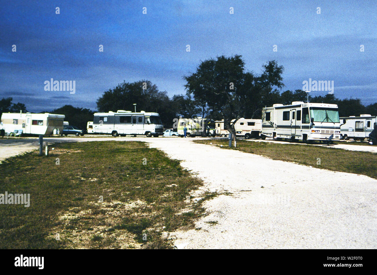 Ein trailer park für RV (Recreational Vehicles) Ca. 1995 Stockfoto