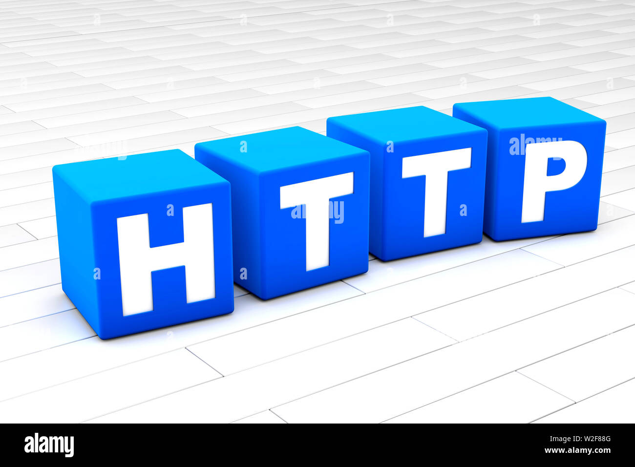 Gerenderten 3D-Abbildung des Wortes HTTP. Stockfoto