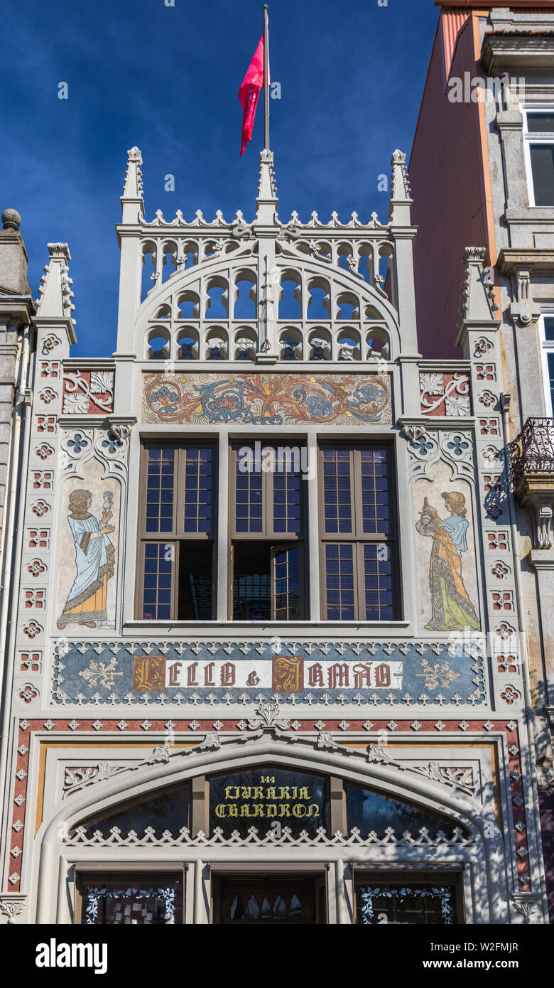 Porto, Portugal - November 17, 2017: Ansicht der Livraria Lello Buchladen, Porto, Portugal Stockfoto