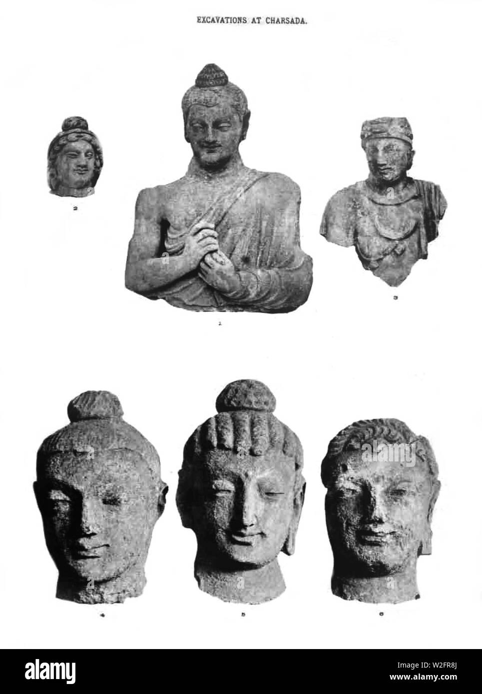 Charsadda buddhistischen Statuen. Stockfoto