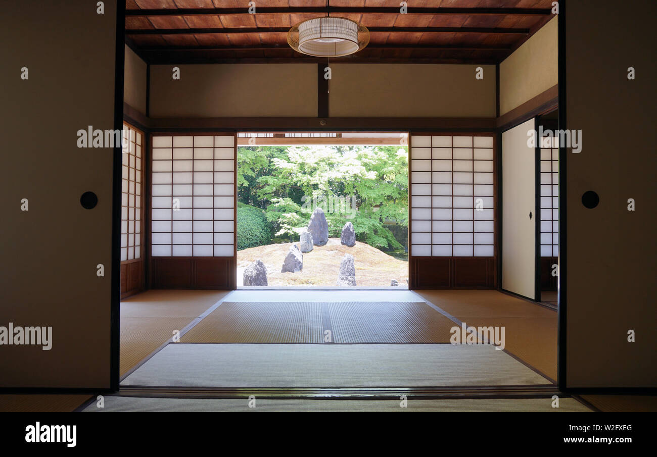Komyoin Tempel rock garden, Kyoto, Japan Stockfoto
