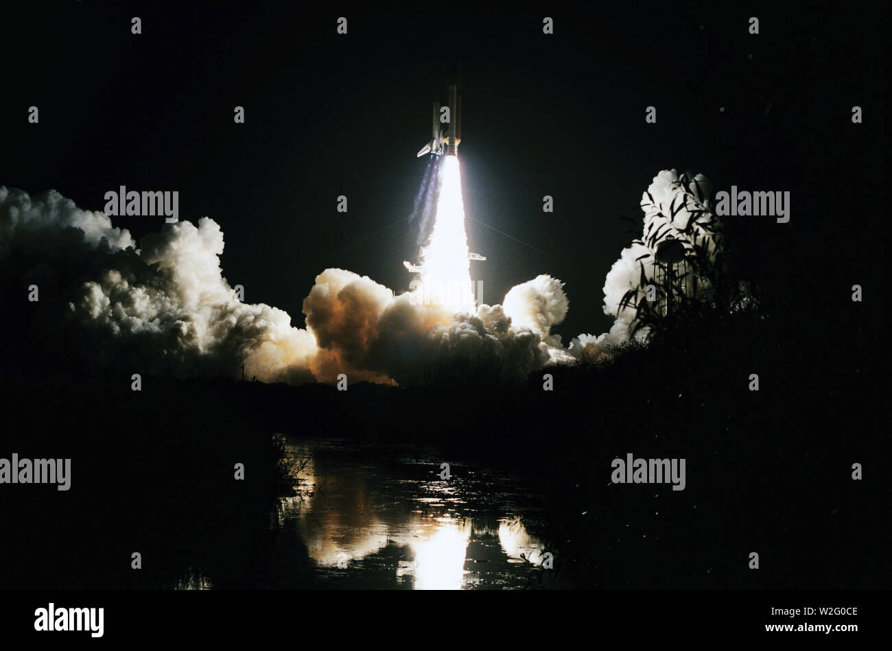 (27 August 1985) - - - Start des Space Shuttle Discovery und dem Anfang der STS-51 Mission ICH. Stockfoto