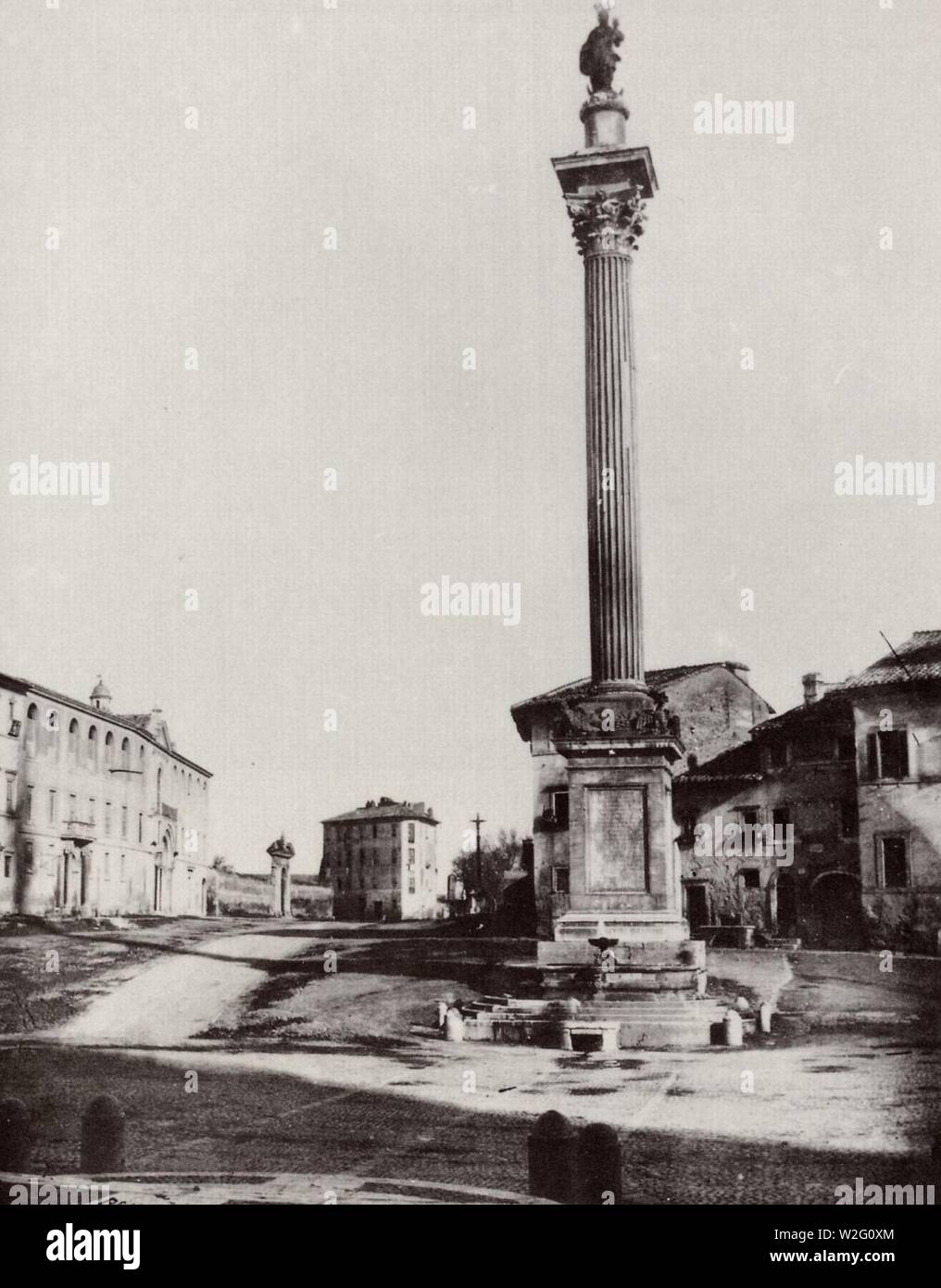 Chauffourier, Gustavo Eugenio - Sterben Piazza S. Maria Maggiore mit der 1614 aufgerichteten Mariensäule Stockfoto