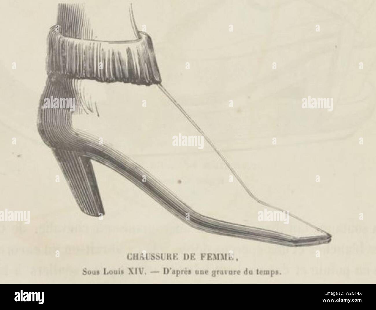 Chaussure de femme sous Louis XIV. Stockfoto