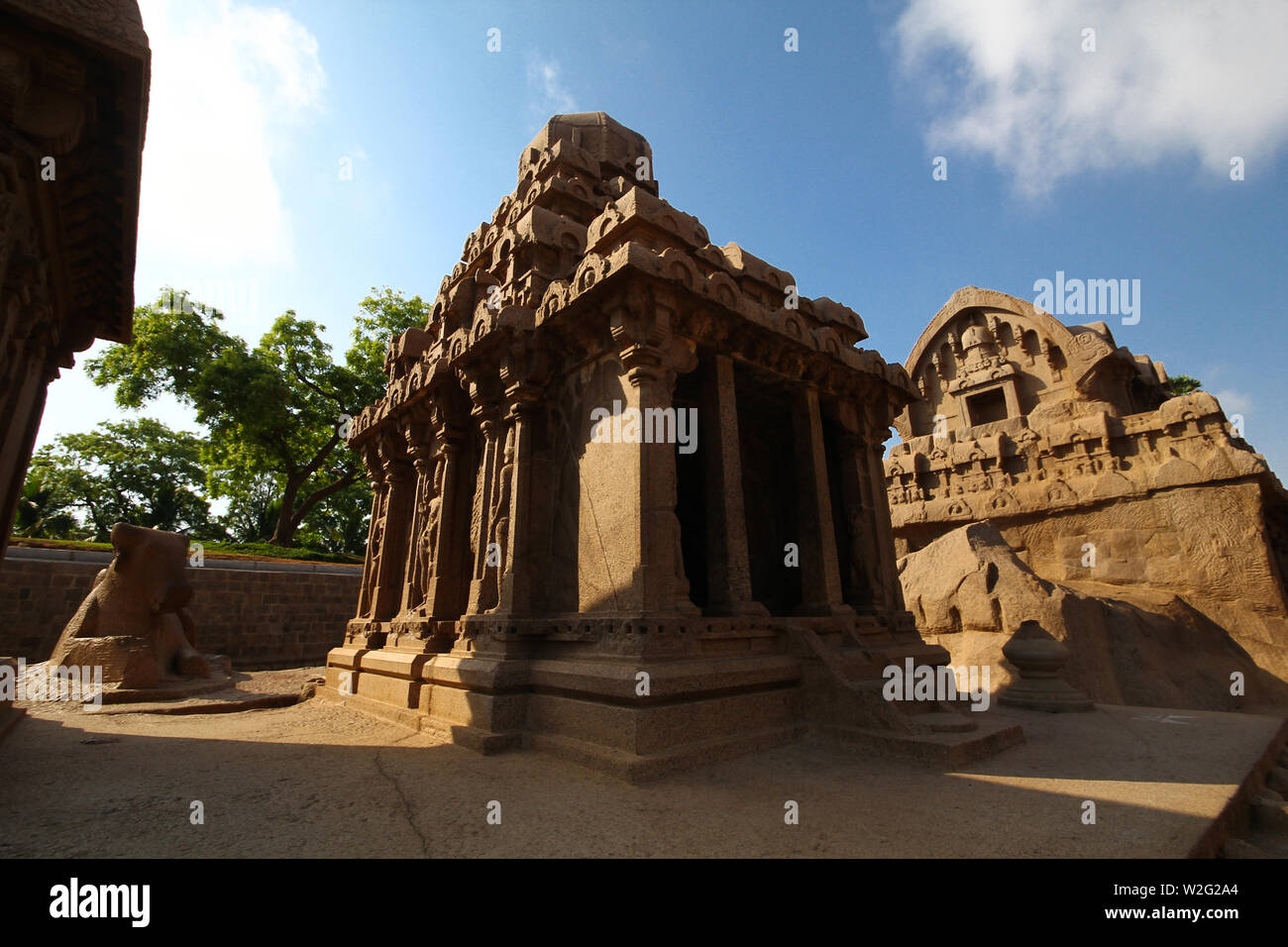 Fünf Ratha, Mamallapuram (Mahabalipuram), UNESCO-Weltkulturerbe, Tamil Nadu, Indien, Asien Stockfoto