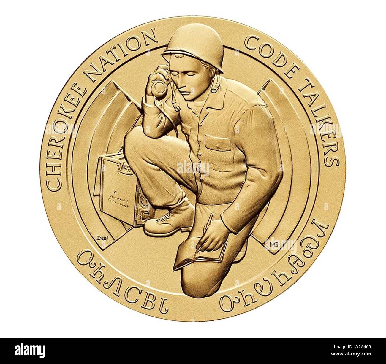 Cherokee Nation Congressional Gold Medal (vorne). Stockfoto