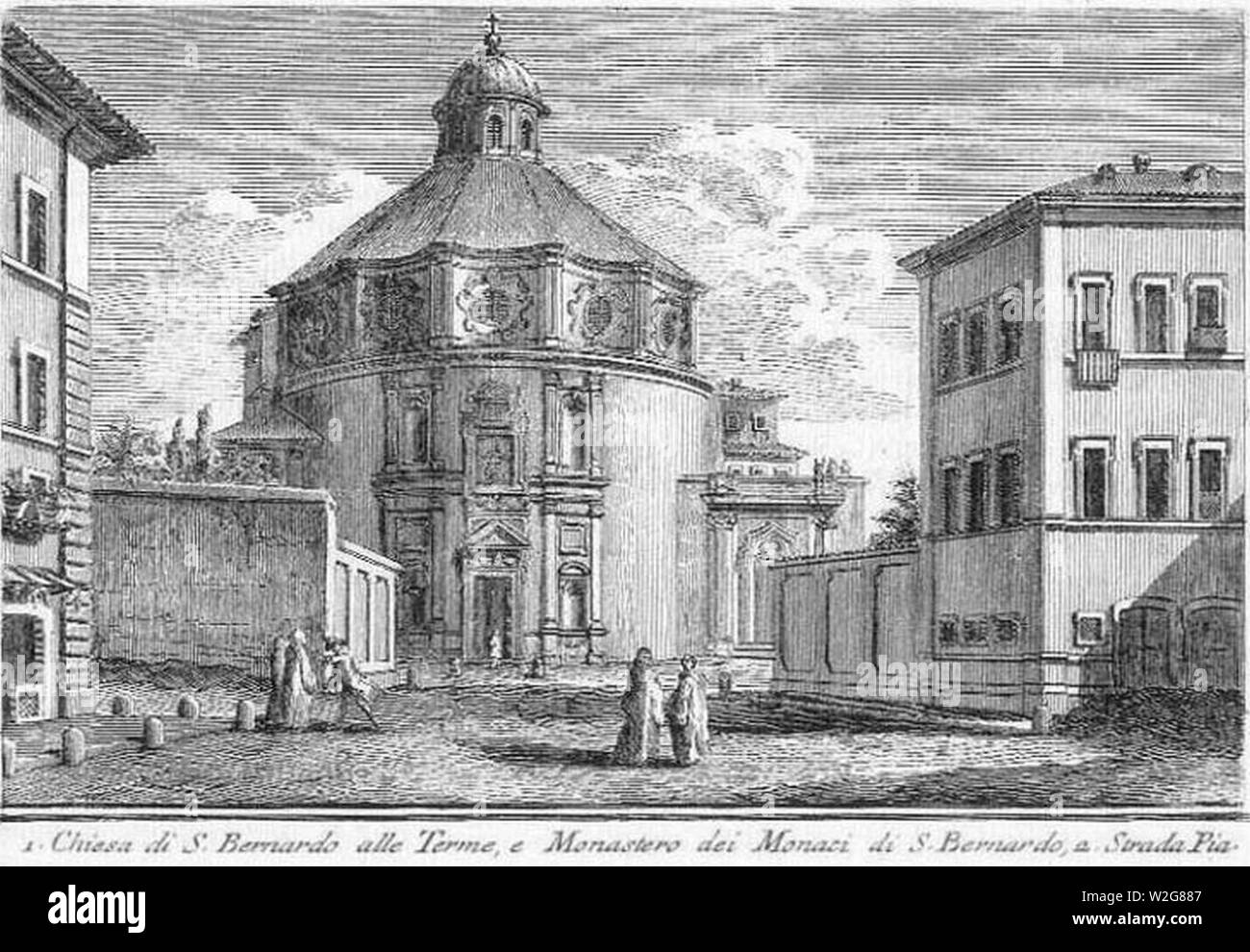 Chiesa di San Bernardo alle Terme - Platte 127 iii - Giuseppe Vasi. Stockfoto