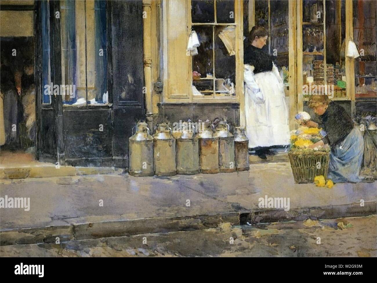 Childe Hassam, La Bouquetiere et La Laitiere. Stockfoto