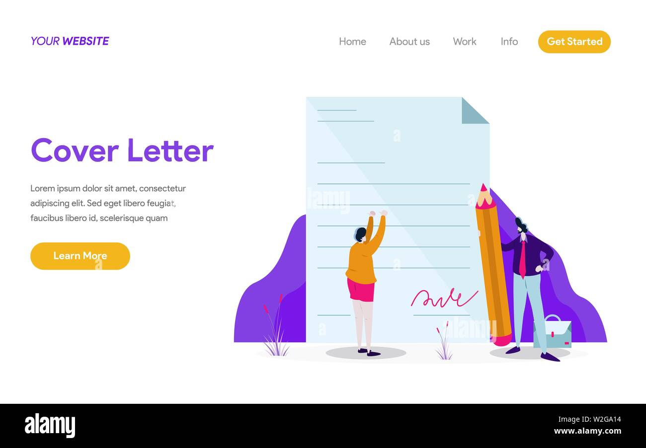 Landing Page Vorlage für Anschreiben Abbildung Konzept. Modernes flaches design Konzept der Webseite Design für die Website und mobile Website Stock Vektor