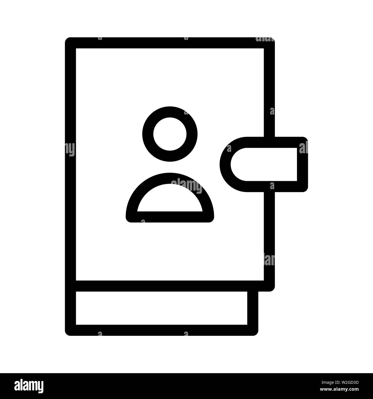 Kontakte Buchsymbol. flachbild Abbildung: Kontakte Buchen sie Vektor Symbol für Web, Muster, Design, etc. Stockfoto