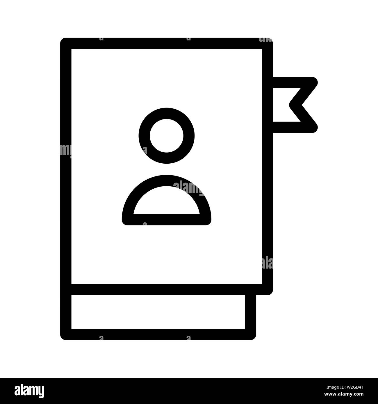 Kontakte Buchsymbol. flachbild Abbildung: Kontakte Buchen sie Vektor Symbol für Web, Muster, Design, etc. Stockfoto